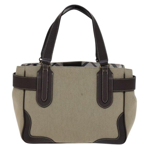 BURBERRY Blue Label Tote Bag Canvas Beige Auth - Picture 3 of 16